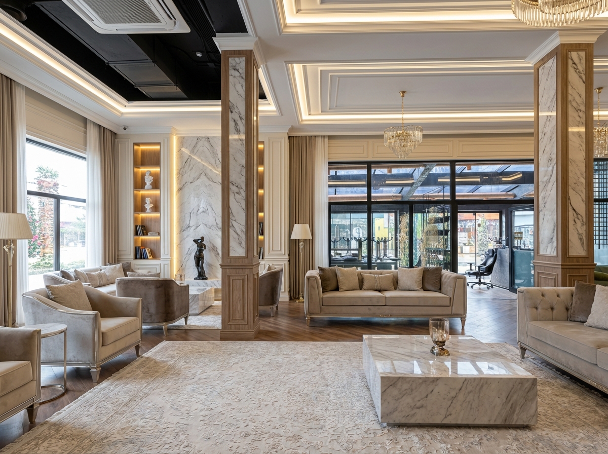 Дизайн гостиной в стиле Классика — фото интерьера от нейросети RoomGPT