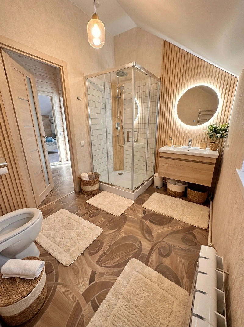 Дизайн интерьера в стиле Хюгге — Ванная от нейросети RoomGPT