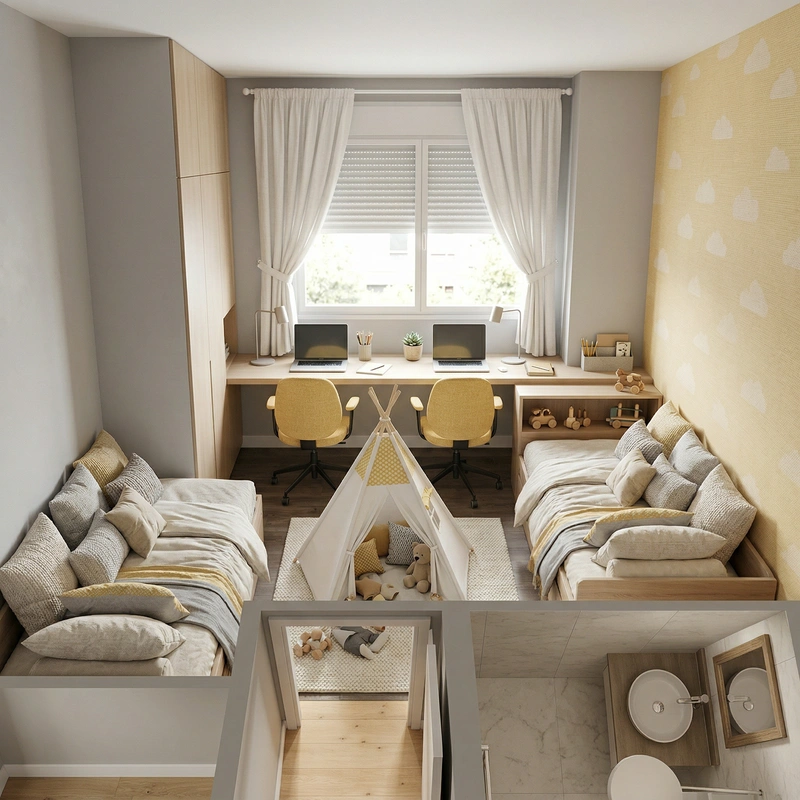 Дизайн интерьера в стиле Хюгге — Детская от нейросети RoomGPT