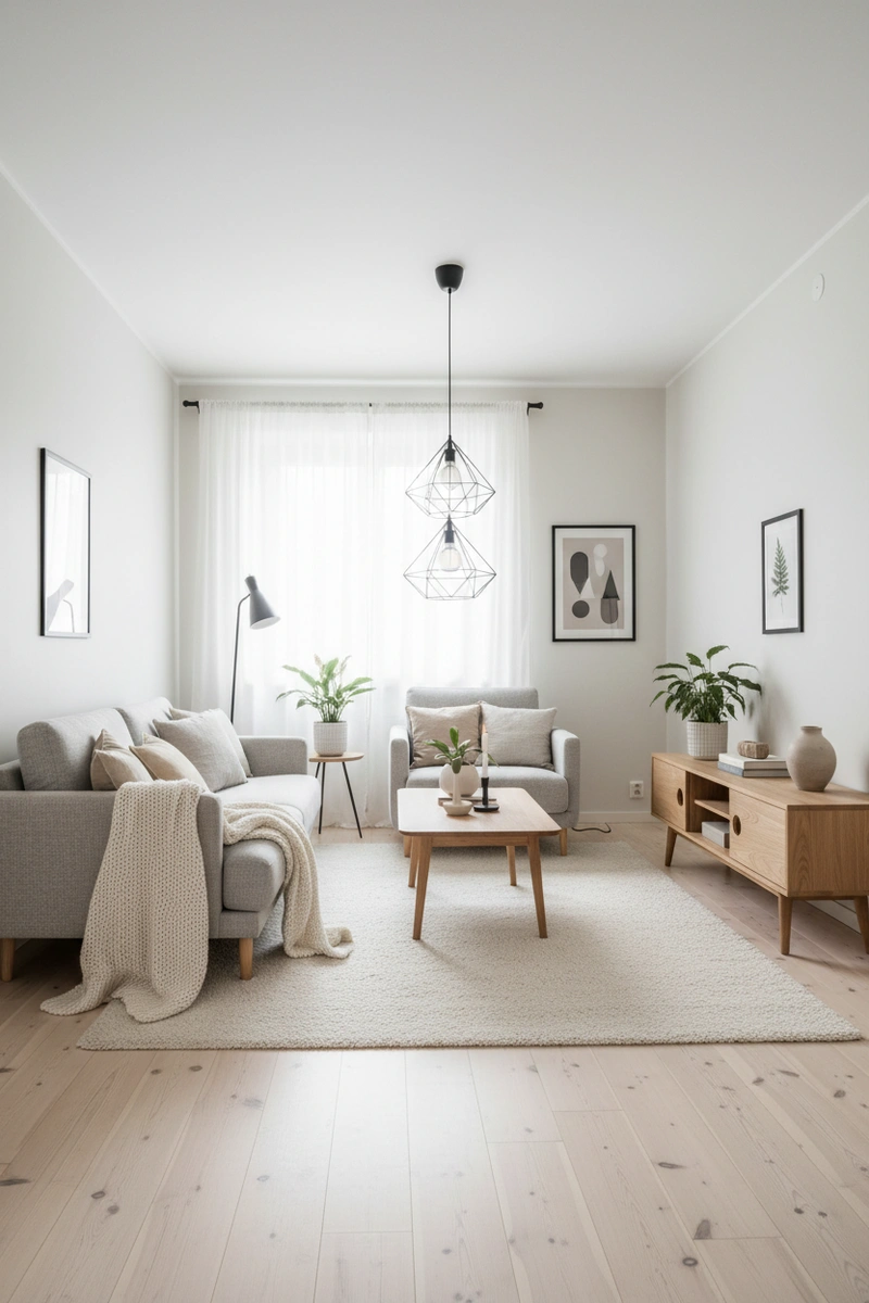 Дизайн интерьера в стиле Хюгге — Гостиная от нейросети RoomGPT