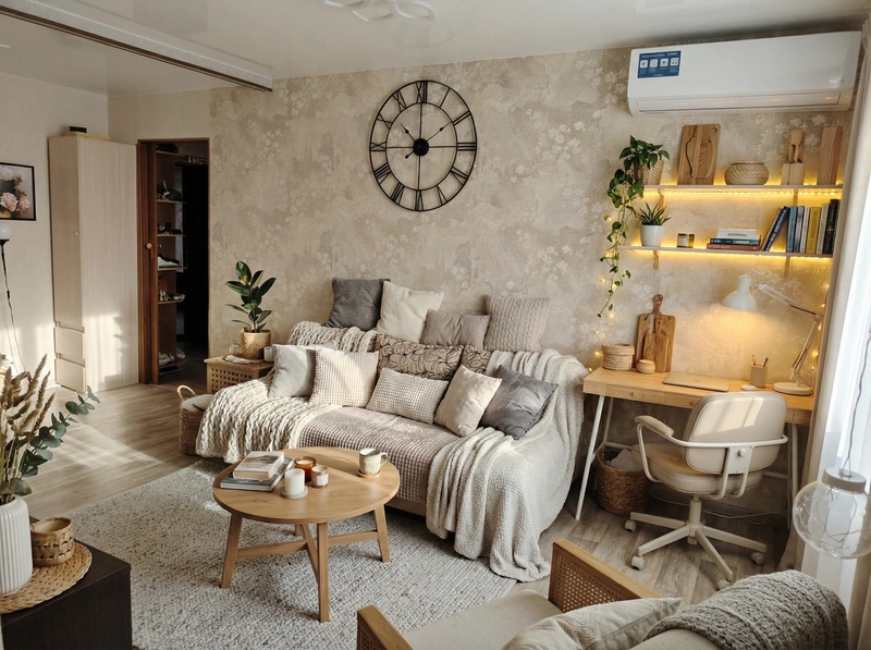 Дизайн интерьера в стиле Хюгге — Гостиная от нейросети RoomGPT