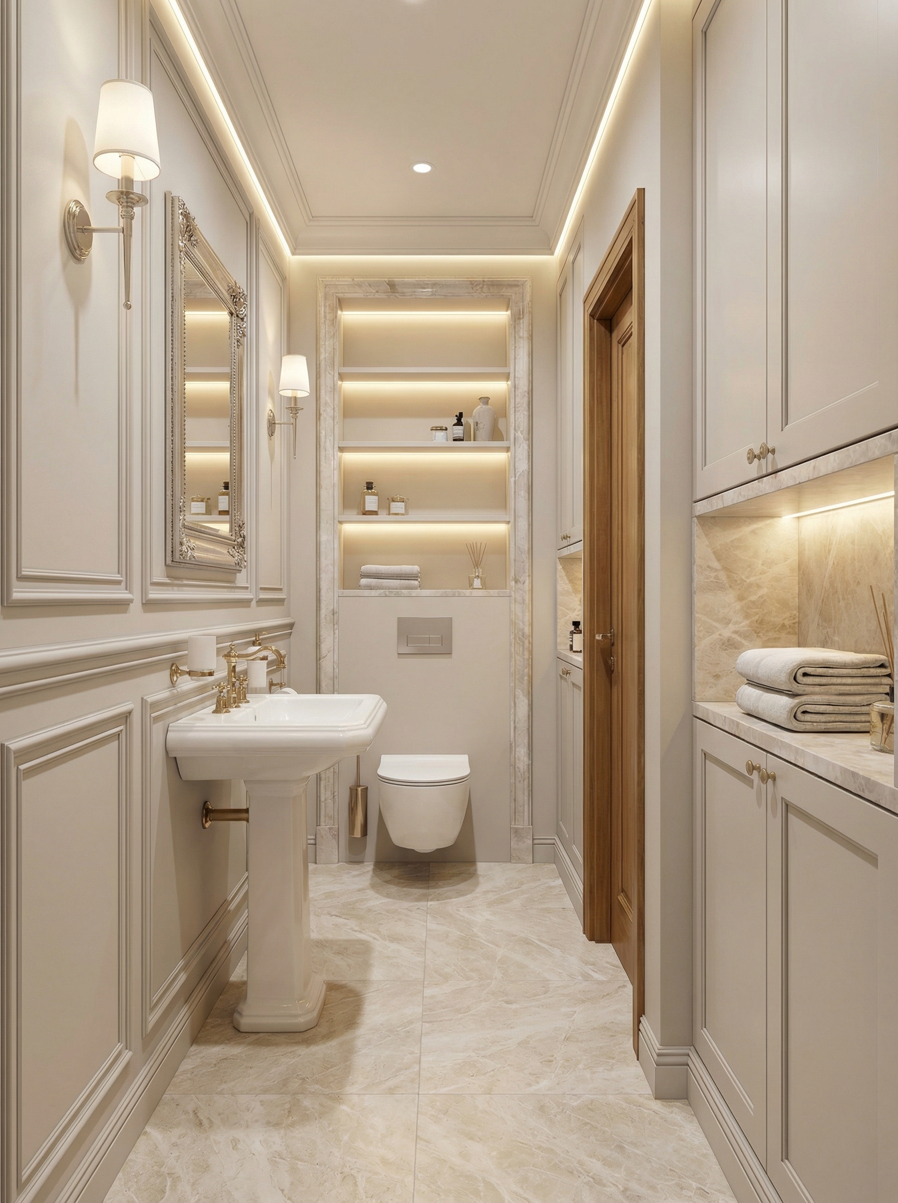 Дизайн ванной в стиле Классика — фото интерьера от нейросети RoomGPT