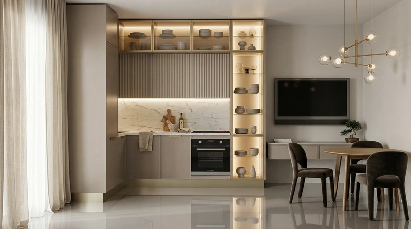 Дизайн интерьера в стиле Минимализм — Кухня от нейросети RoomGPT