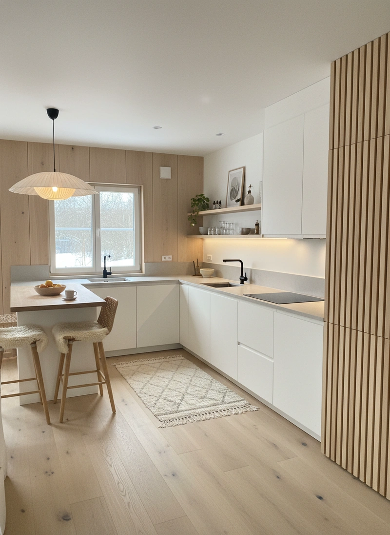 Дизайн интерьера в стиле Хюгге — Кухня от нейросети RoomGPT