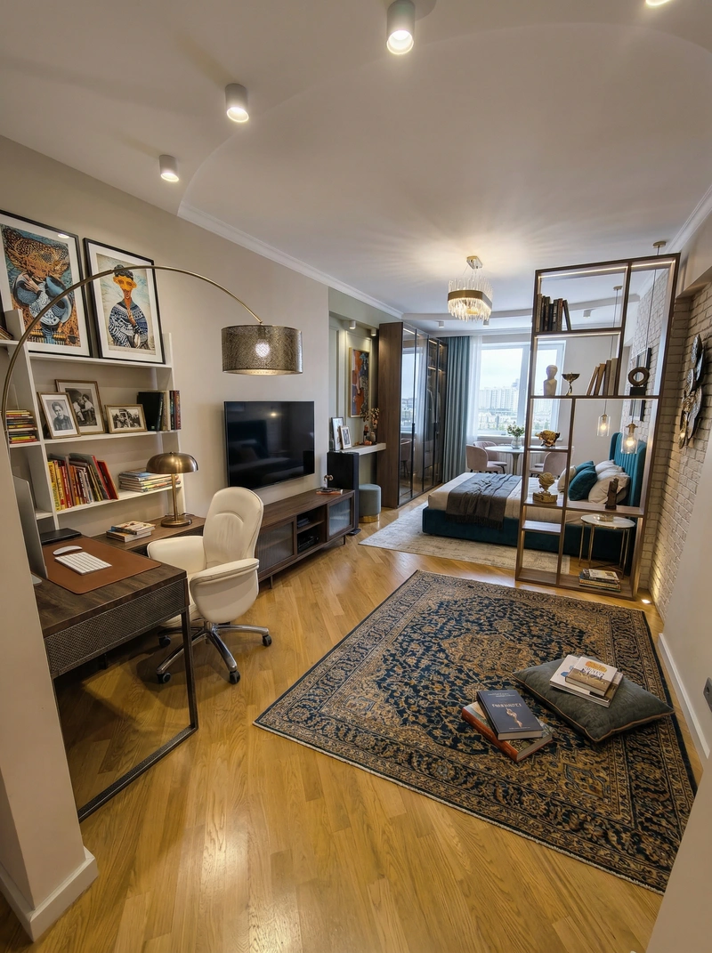 Дизайн интерьера в стиле Эклектика — Гостиная от нейросети RoomGPT