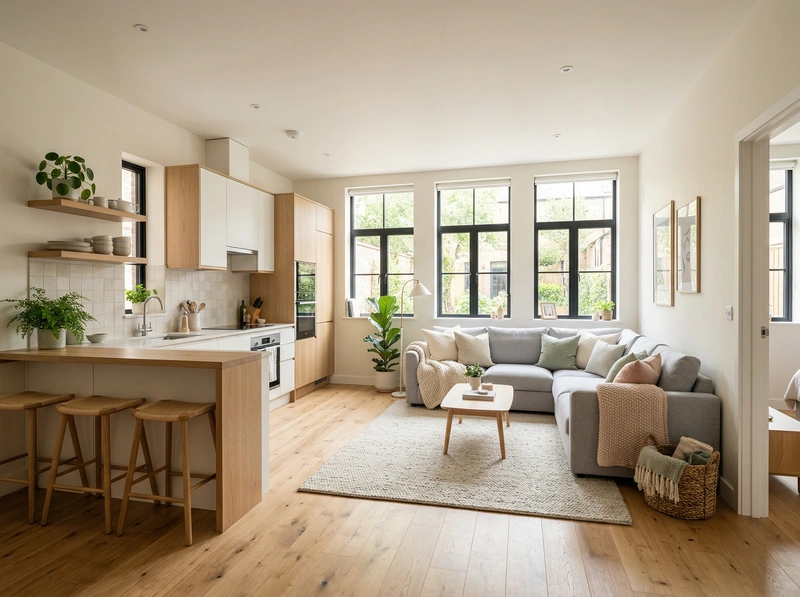 Дизайн интерьера в стиле Хюгге — Гостиная от нейросети RoomGPT