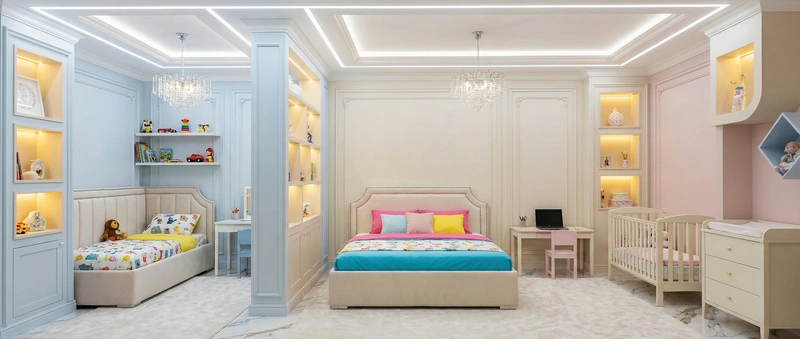 Дизайн интерьера в стиле Классика — Детская от нейросети RoomGPT