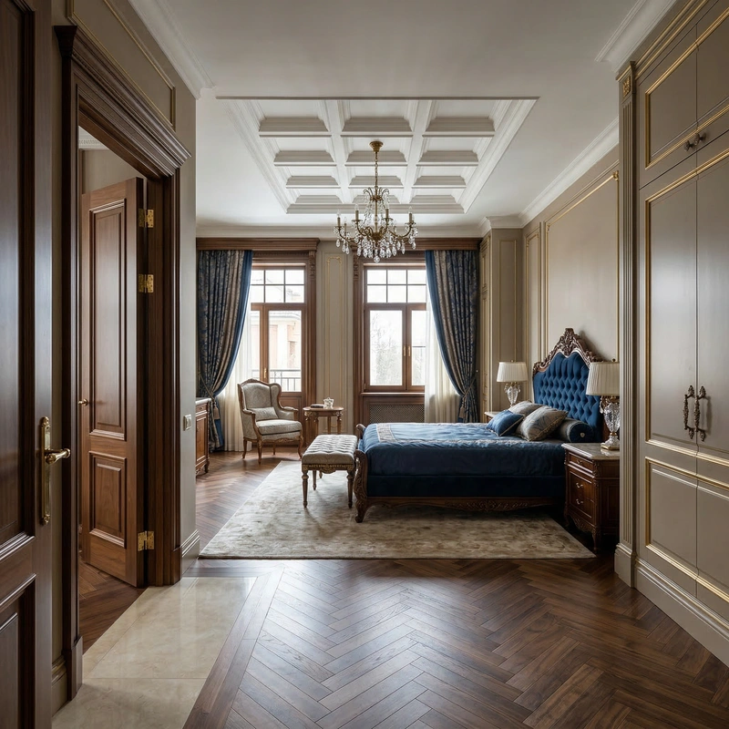 Дизайн интерьера в стиле Классика — Спальня от нейросети RoomGPT