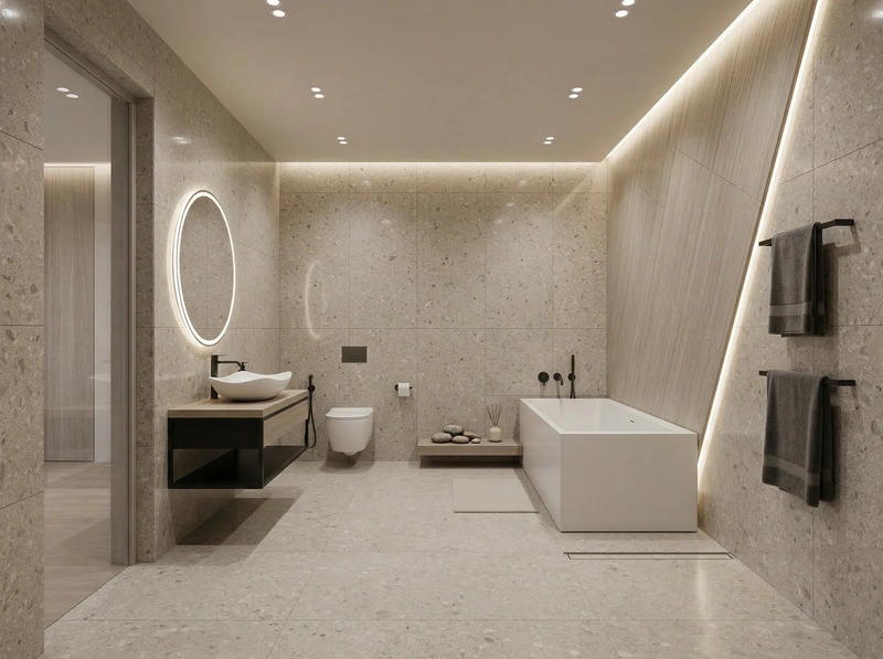 Дизайн интерьера в стиле Минимализм — Ванная от нейросети RoomGPT