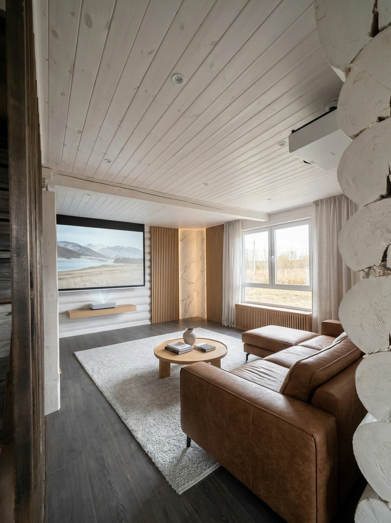 Дизайн гостиной в стиле Сканди — фото интерьера от нейросети RoomGPT