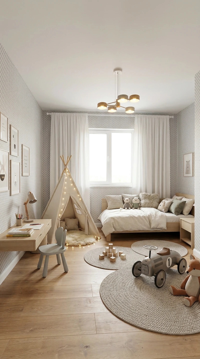 Дизайн детской в стиле Хюгге — фото интерьера от нейросети RoomGPT