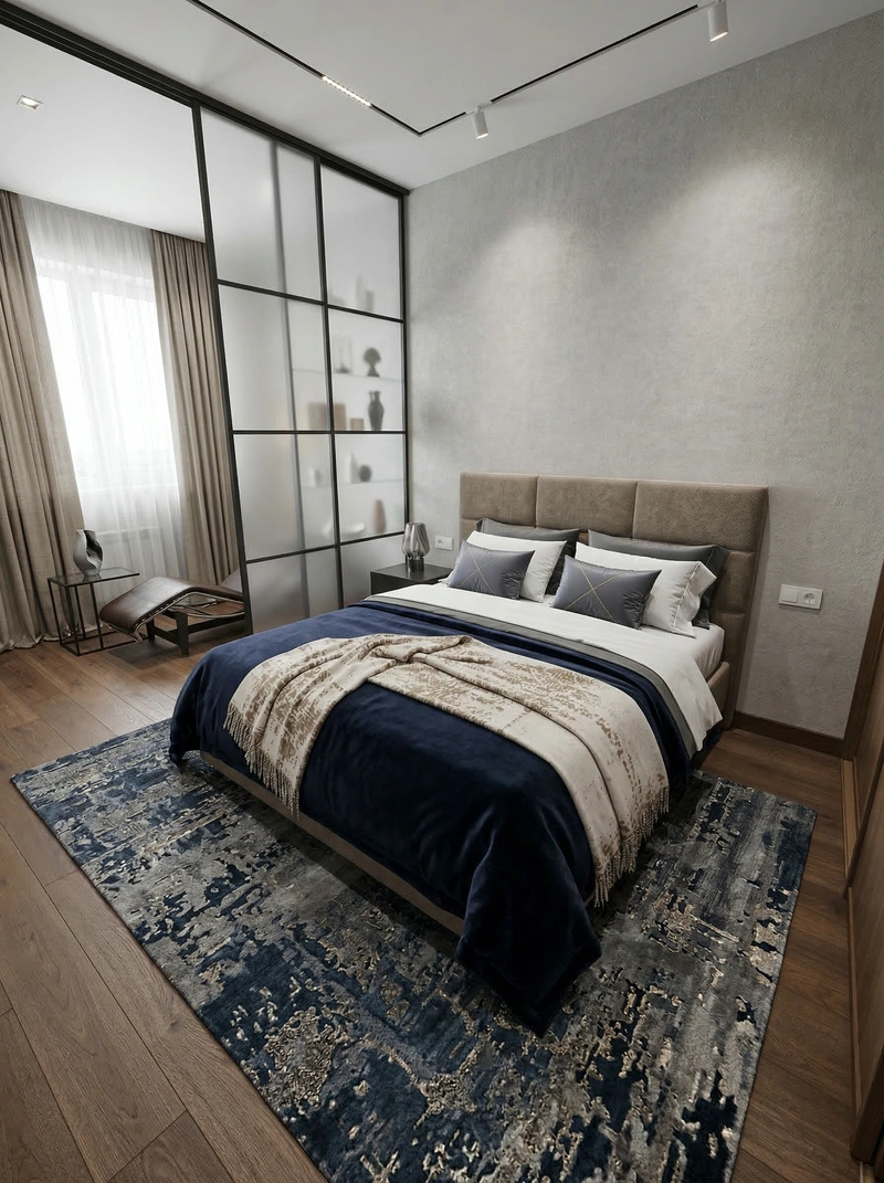 Дизайн спальни в стиле Контемпорари — фото интерьера от нейросети RoomGPT