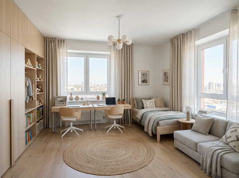 Дизайн интерьера в стиле Сканди — Детская от нейросети RoomGPT