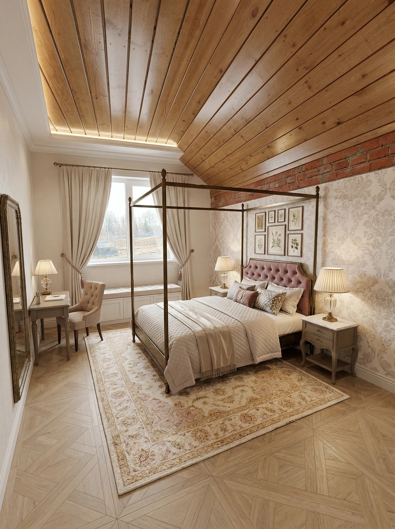 Дизайн спальни в стиле Классика — фото интерьера от нейросети RoomGPT