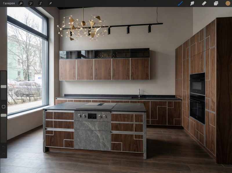 Дизайн кухни в стиле Классика — фото интерьера от нейросети RoomGPT