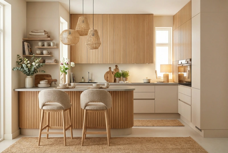 Дизайн интерьера в стиле Хюгге — Кухня от нейросети RoomGPT