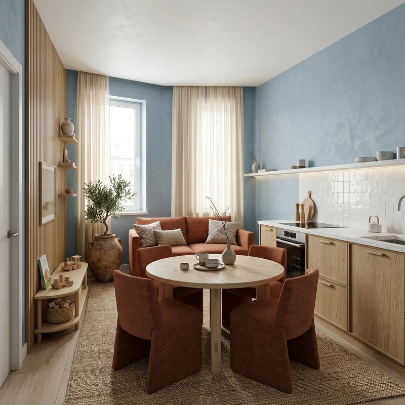 Дизайн кухни в стиле Japandi — фото интерьера от нейросети RoomGPT