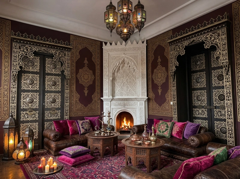 Дизайн гостиной в стиле Блэктэк — фото интерьера от нейросети RoomGPT