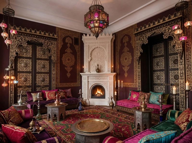 Дизайн гостиной в стиле Эклектика — фото интерьера от нейросети RoomGPT