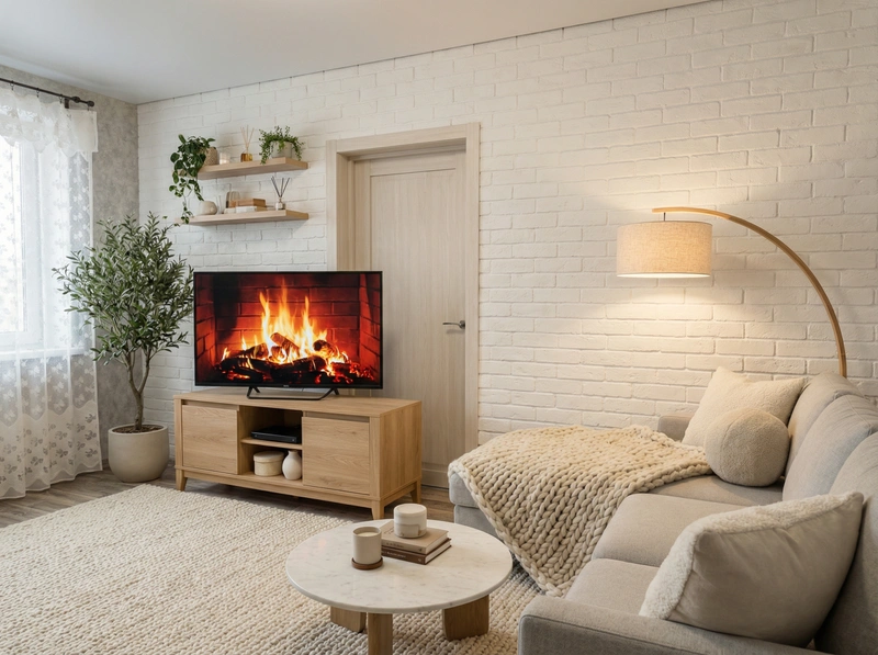 Дизайн интерьера в стиле Хюгге — Гостиная от нейросети RoomGPT