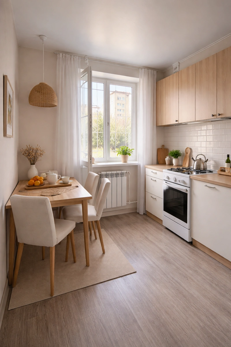 Дизайн кухни в стиле Без стиля — фото интерьера от нейросети RoomGPT