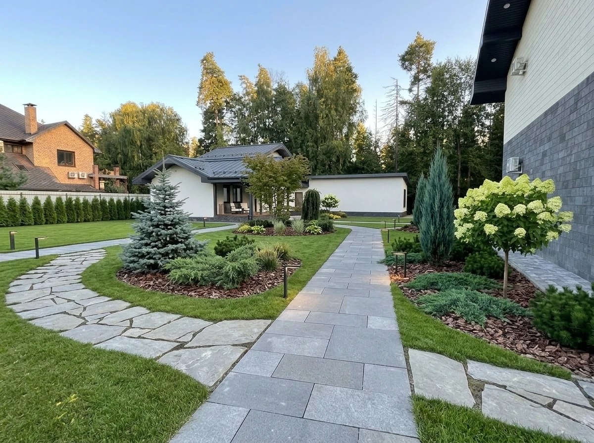 Ландшафтный дизайн в стиле Минимализм — Участок от нейросети RoomGPT