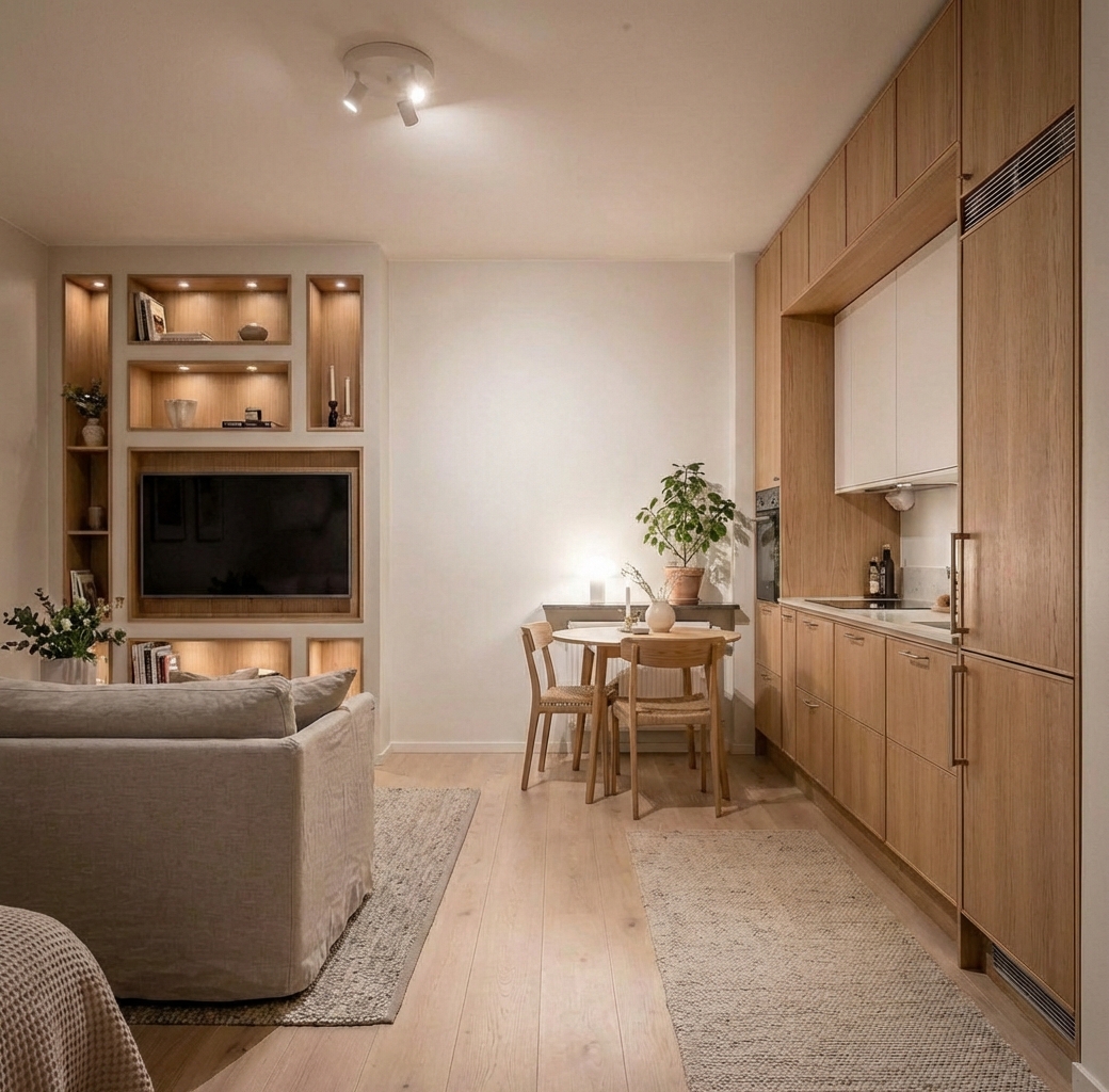 Дизайн ванной в стиле Сканди — фото интерьера от нейросети RoomGPT