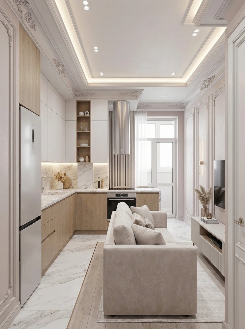 Дизайн интерьера в стиле Классика — Кухня от нейросети RoomGPT