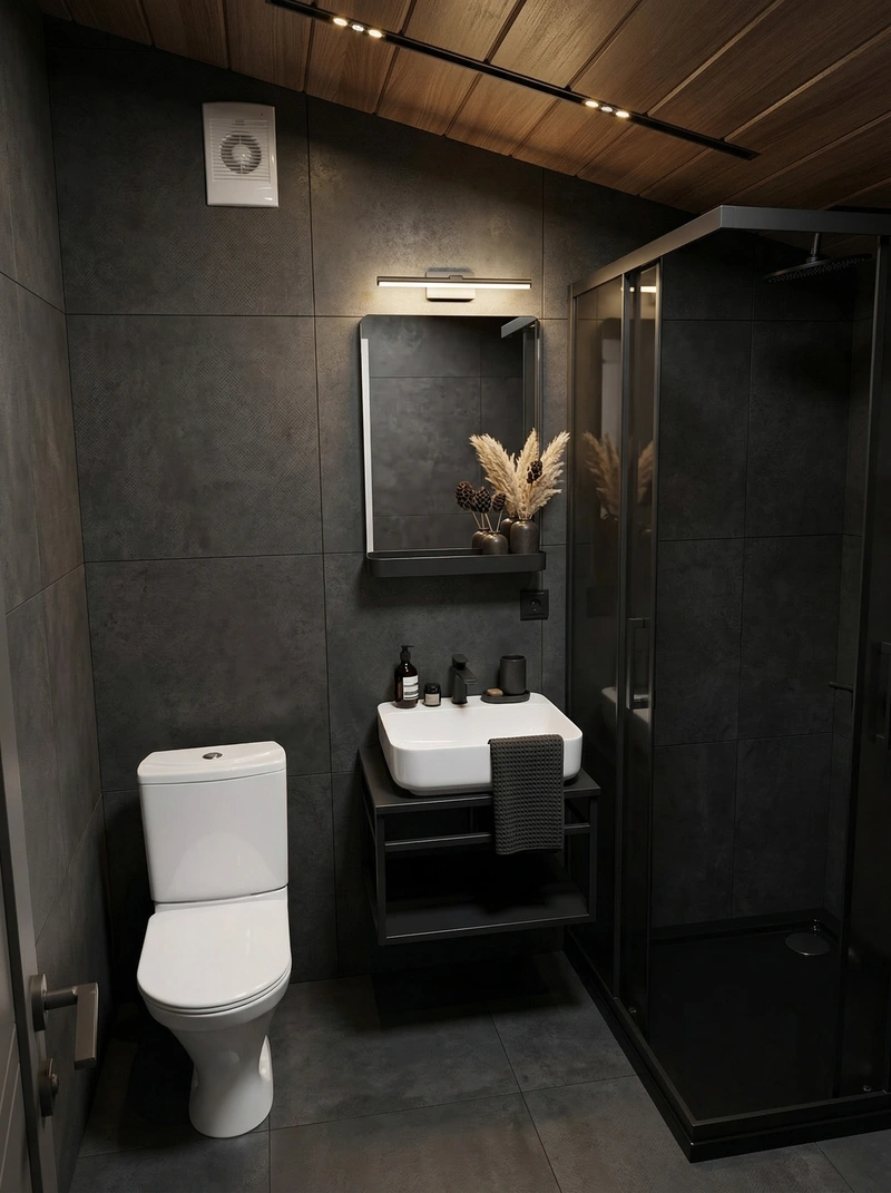 Дизайн ванной в стиле Сканди — фото интерьера от нейросети RoomGPT