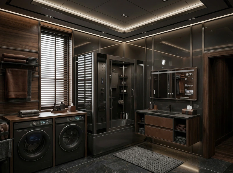 Дизайн гостиной в стиле Блэктэк — фото интерьера от нейросети RoomGPT