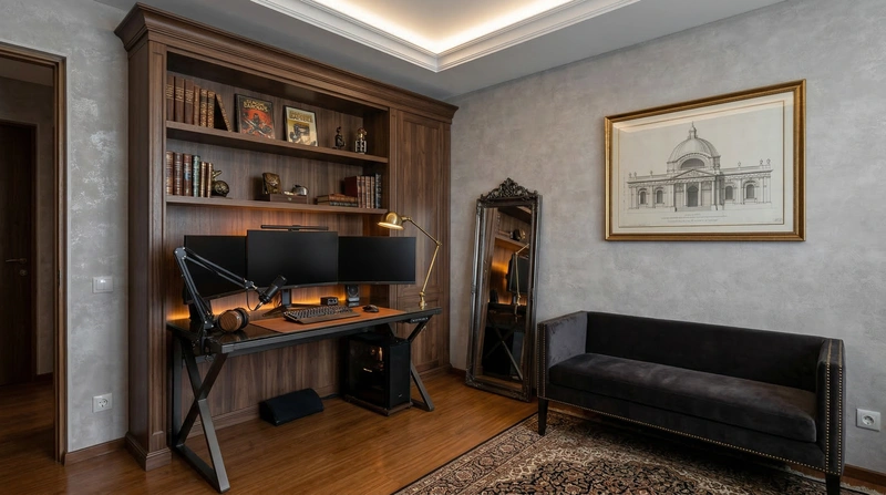 Дизайн интерьера в стиле Классика — Кабинет от нейросети RoomGPT