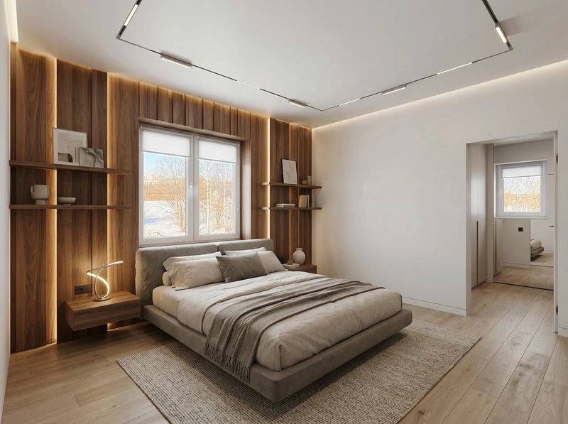 Дизайн интерьера в стиле Минимализм — Спальня от нейросети RoomGPT