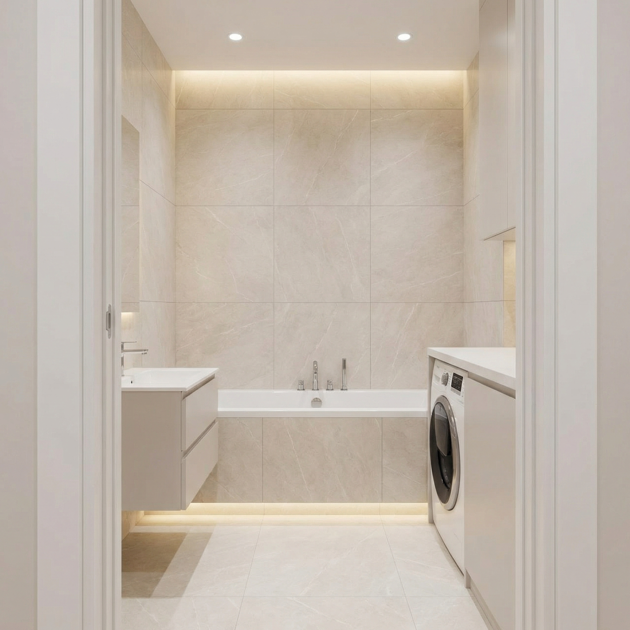 Дизайн ванной в стиле Минимализм — фото интерьера от нейросети RoomGPT