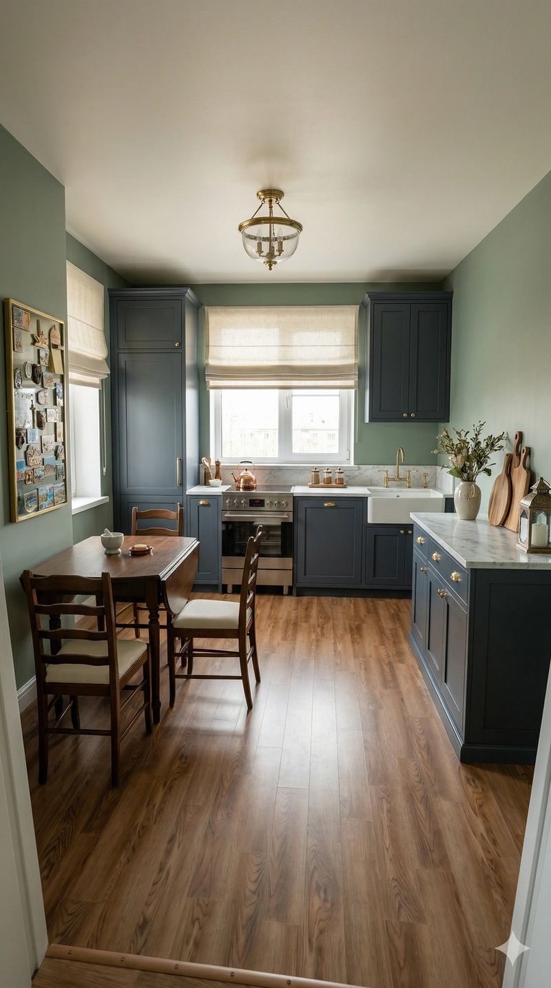 Дизайн кухни в стиле Классика — фото интерьера от нейросети RoomGPT