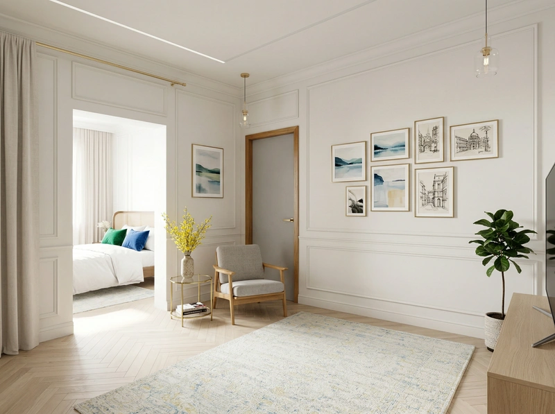 Дизайн гостиной в стиле Сканди — фото интерьера от нейросети RoomGPT