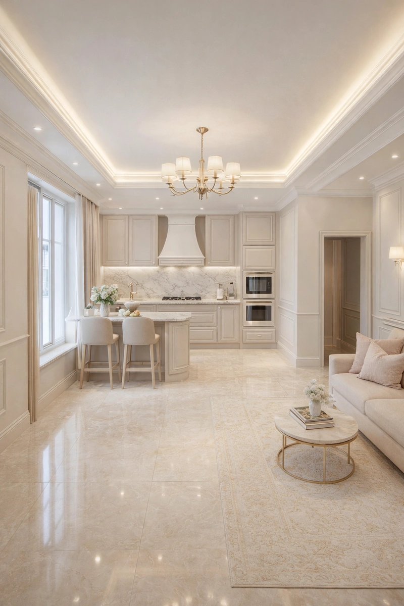 Дизайн интерьера в стиле Классика — Кухня от нейросети RoomGPT