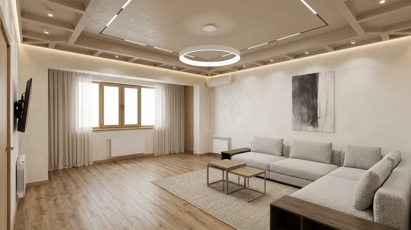 Дизайн интерьера в стиле Минимализм — Гостиная от нейросети RoomGPT