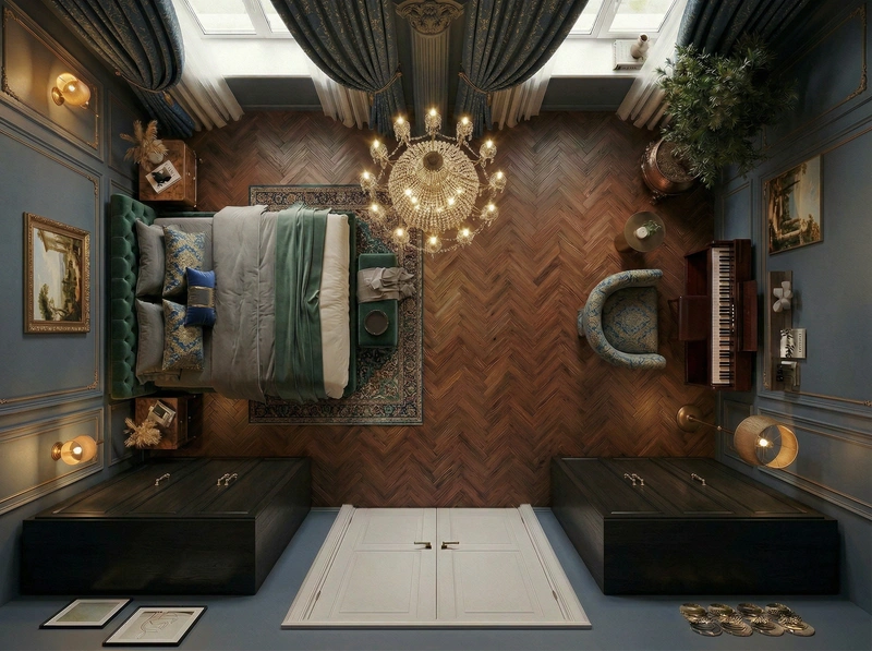 Дизайн интерьера в стиле Классика — Спальня от нейросети RoomGPT