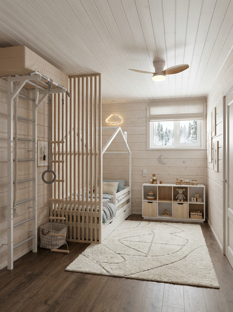 Дизайн интерьера в стиле Сканди — Детская от нейросети RoomGPT