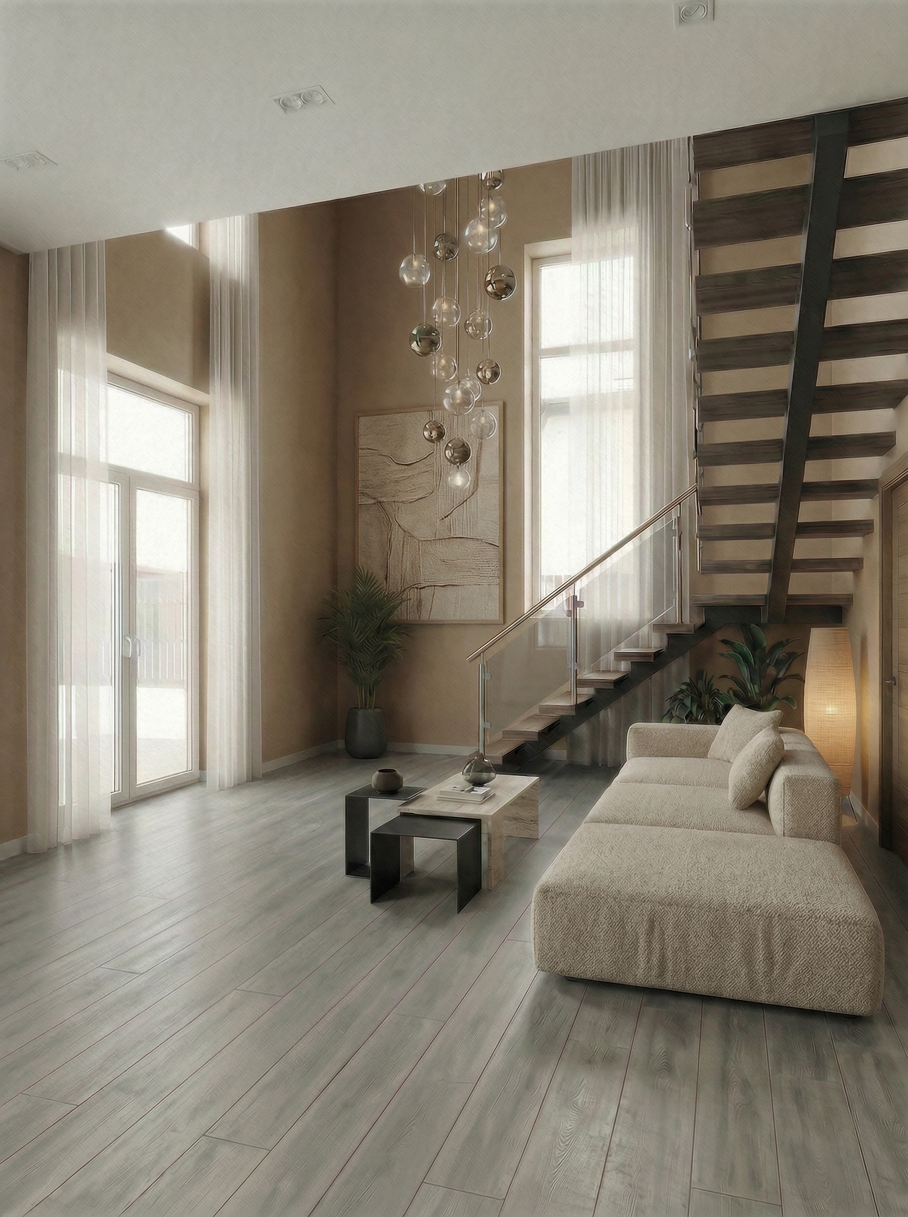 Дизайн Гостиная в стиле Минимализм от нейросети RoomGPT