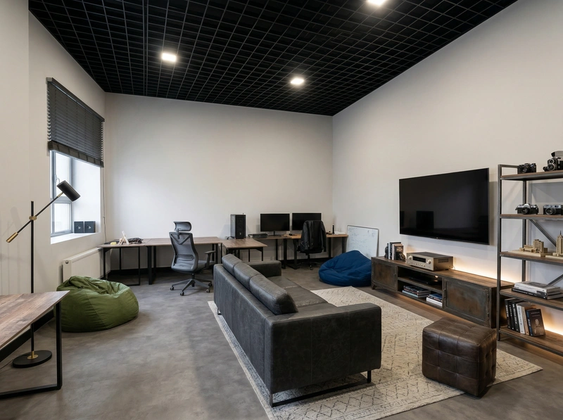 Дизайн интерьера в стиле Лофт — Гостиная от нейросети RoomGPT