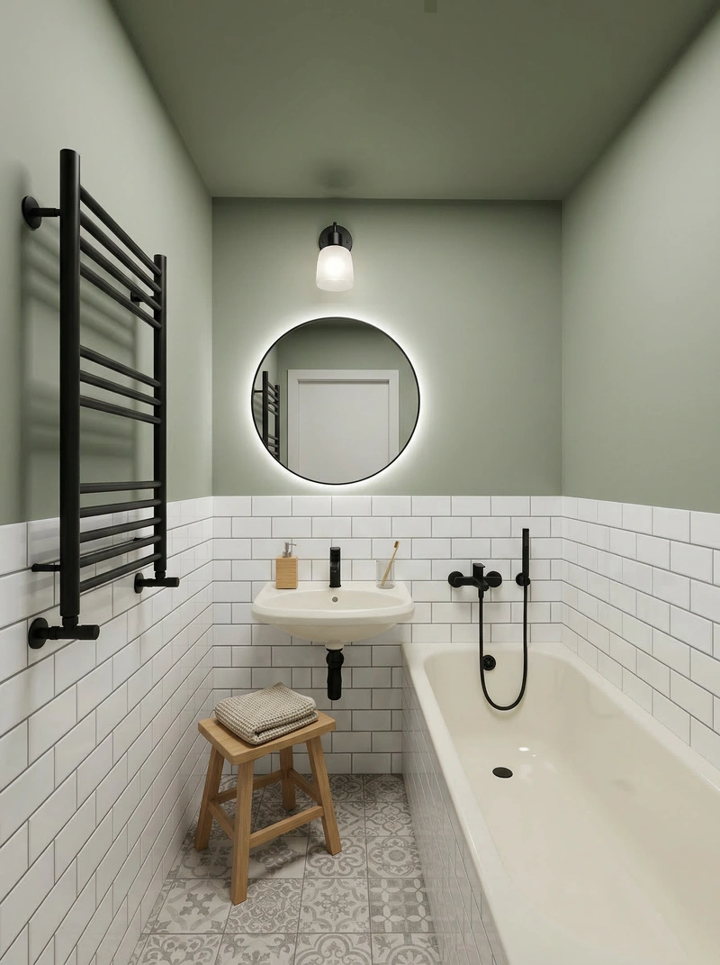 Дизайн ванной в стиле Сканди — фото интерьера от нейросети RoomGPT