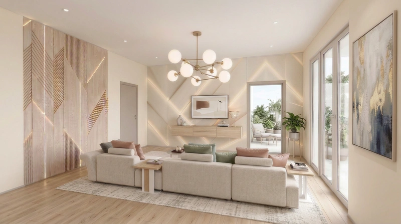 Дизайн интерьера в стиле Сканди — Гостиная от нейросети RoomGPT