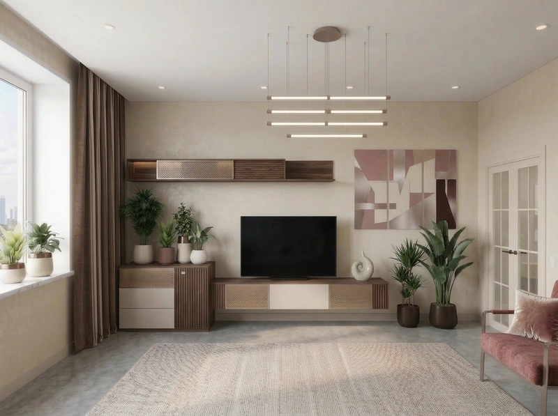 Дизайн гостиной в стиле Контемпорари — фото интерьера от нейросети RoomGPT