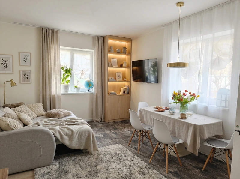 Дизайн интерьера в стиле Хюгге — Гостиная от нейросети RoomGPT