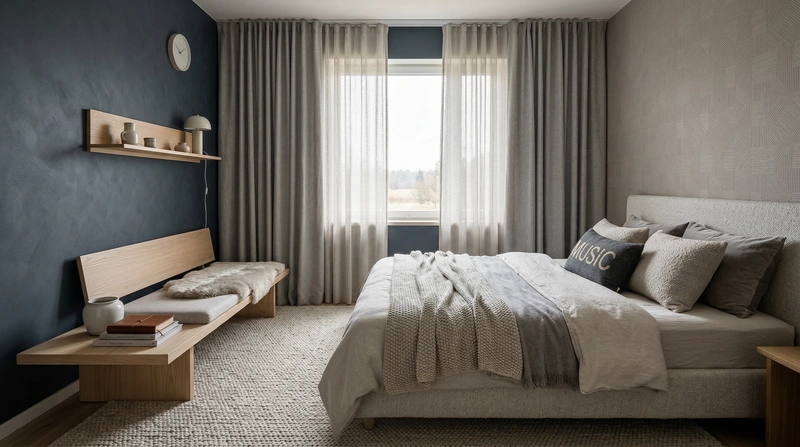 Дизайн интерьера в стиле Хюгге — Спальня от нейросети RoomGPT