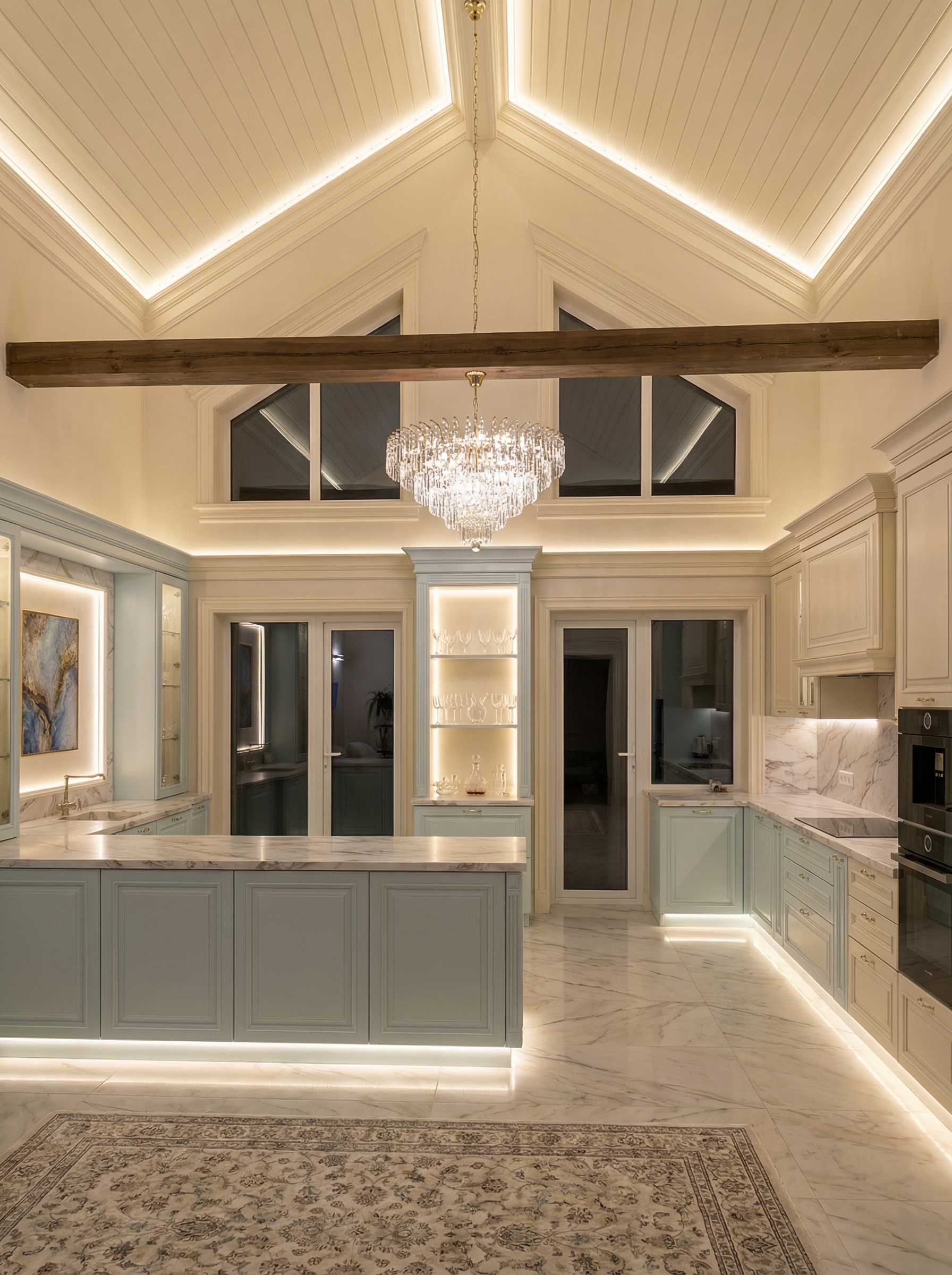 Дизайн кухни в стиле Классика — фото интерьера от нейросети RoomGPT