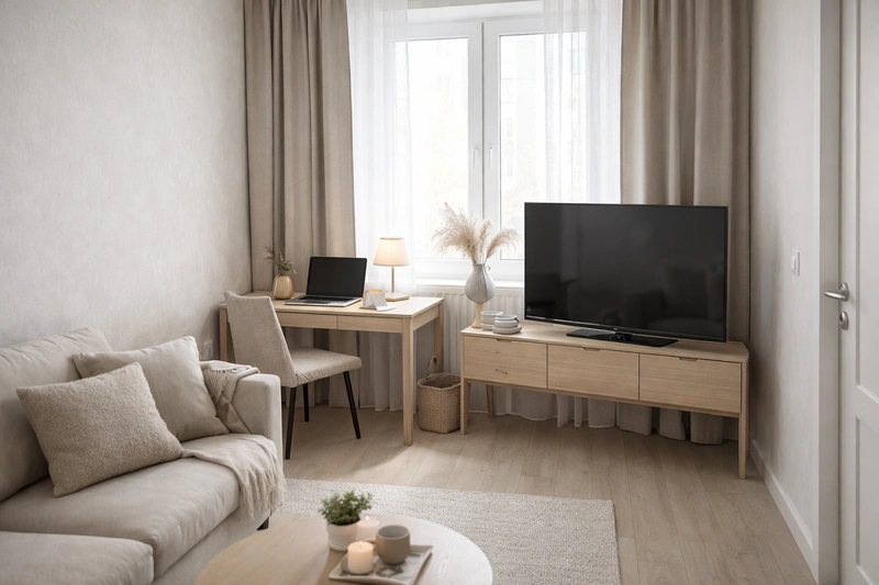 Дизайн интерьера в стиле Хюгге — Гостиная от нейросети RoomGPT