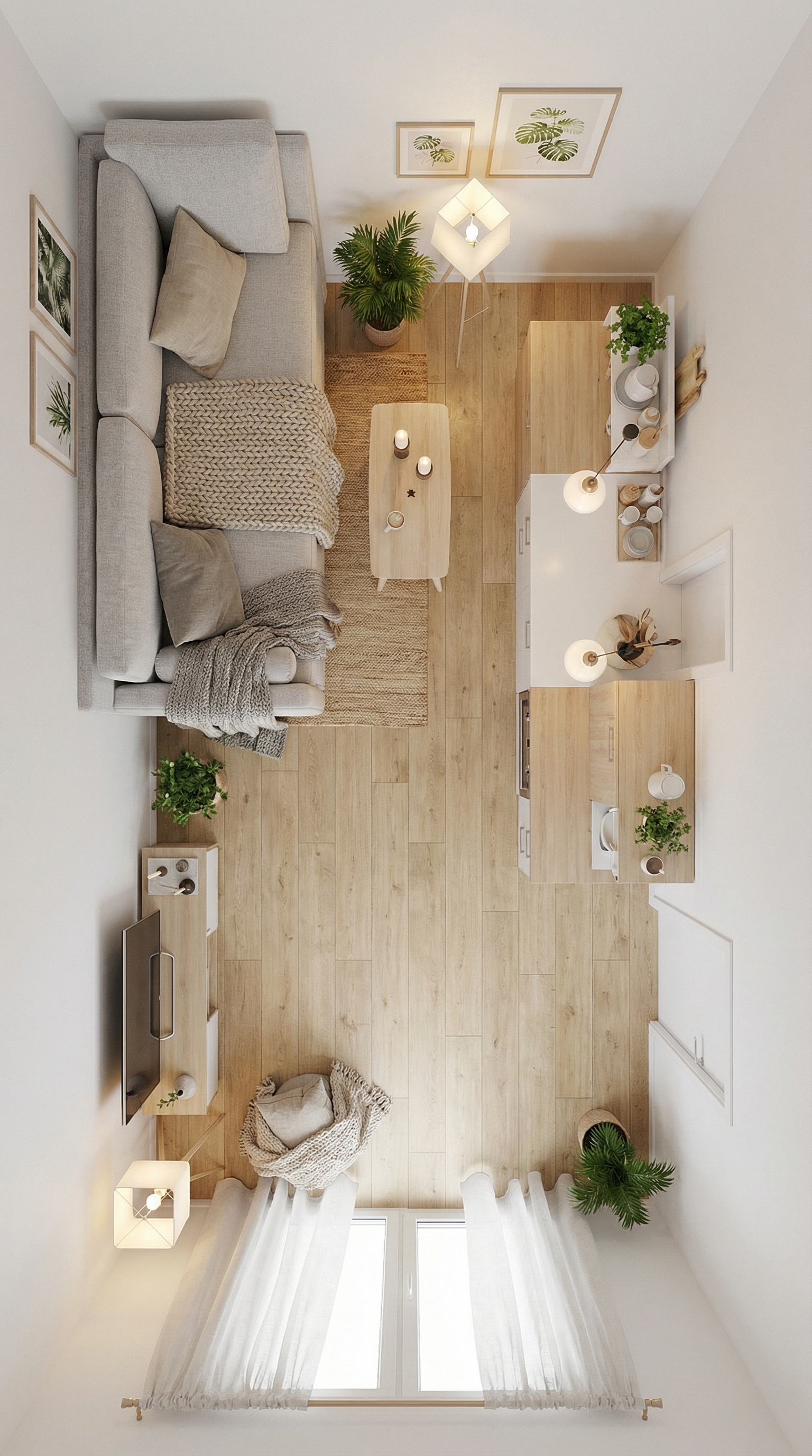 Дизайн гостиной в стиле Хюгге — фото интерьера от нейросети RoomGPT