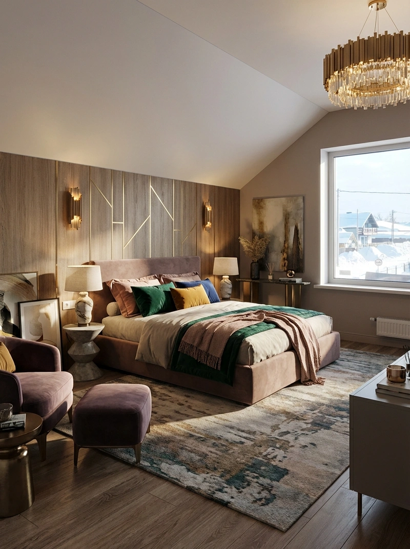 Дизайн интерьера в стиле Эклектика — Спальня от нейросети RoomGPT